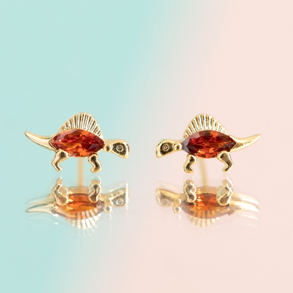 Red Dinosaur Earrings (S925) - Only 5 left! - Picture 2 of 7